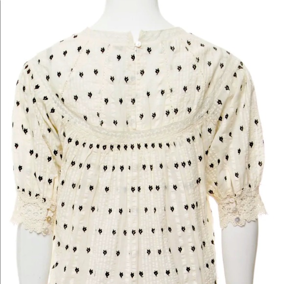 LoveShackFancy embroidered puff sleeve top - Picture 3 of 13